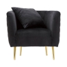 Sillón glam de terciopelo con patas doradas y cojín Bucarest-P Precio