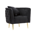 Sillón glam de terciopelo con patas doradas y cojín Bucarest-P Medidas