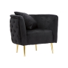 Sillón glam de terciopelo con patas doradas y cojín Bucarest-P Medidas