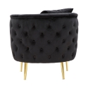 Sillón glam de terciopelo con patas doradas y cojín Bucarest-P Coste