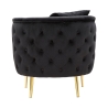 Sillón glam de terciopelo con patas doradas y cojín Bucarest-P Coste