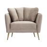 Sillón de diseño para sala de estar acolchado con patas de metal dorado Kiev Coste