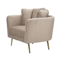 Sillón de diseño para sala de estar acolchado con patas de metal dorado Kiev Compra