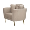 Sillón de diseño para sala de estar acolchado con patas de metal dorado Kiev Compra