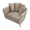 Sillón de diseño para sala de estar acolchado con patas de metal dorado Kiev 