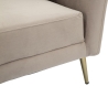 Sillón de diseño para sala de estar acolchado con patas de metal dorado Kiev 