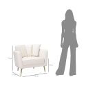 Sillón de diseño para sala de estar acolchado con patas de metal dorado Kiev 