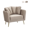 Sillón de diseño para sala de estar acolchado con patas de metal dorado Kiev Características