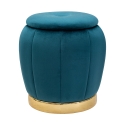 Puf contenedor redondo de terciopelo con base metálica 43cm Paris Oferta