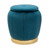 Puf contenedor redondo de terciopelo con base metálica 43cm Paris Oferta