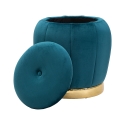 Puf contenedor redondo de terciopelo con base metálica 43cm Paris Rebajas