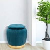 Puf contenedor redondo de terciopelo con base metálica 43cm Paris Venta