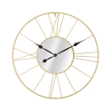 Reloj de pared redondo de metal dorado 80 cm con espejo Stick Promoción