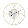 Reloj de pared redondo de metal dorado 80 cm con espejo Stick Promoción
