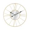 Reloj de pared redondo de metal dorado 80 cm con espejo Stick Promoción