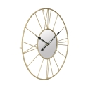 Reloj de pared redondo de metal dorado 80 cm con espejo Stick Oferta