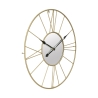 Reloj de pared redondo de metal dorado 80 cm con espejo Stick Oferta