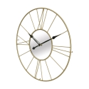 Reloj de pared redondo de metal dorado 80 cm con espejo Stick Rebajas