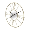Reloj de pared redondo de metal dorado 80 cm con espejo Stick Rebajas