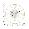 Reloj de pared redondo de metal dorado 80 cm con espejo Stick Modelo