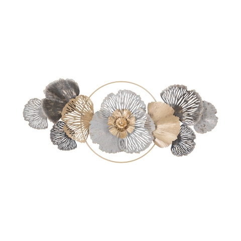Decoración de pared de metal 3D con diseño floral Poxy Promoción