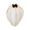 Jarrón de cerámica blanco con detalles dorados Potter Oferta
