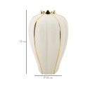 Jarrón de cerámica blanco con detalles dorados Potter Catálogo