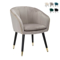 Sillón de terciopelo con ribete dorado Paris Promoción