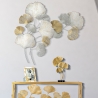 Decoración de pared en metal 3D con hojas de Ginko Silvy Venta