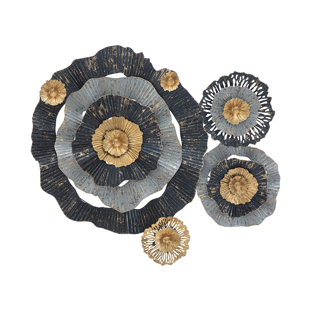 Decoración de pared 3D en metal multicolor floral Otos Promoción Decoración de pared 3D en metal multicolor floral Otos Promoción
