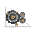 Decoración de pared 3D en metal multicolor floral Otos Stock