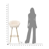 Taburete de bar cocina con respaldo floral patas doradas h90cm Vienna 