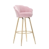 Taburete de bar cocina con respaldo floral patas doradas h90cm Vienna 