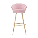 Taburete de bar cocina con respaldo floral patas doradas h90cm Vienna 