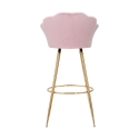 Taburete de bar cocina con respaldo floral patas doradas h90cm Vienna 