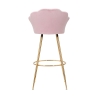 Taburete de bar cocina con respaldo floral patas doradas h90cm Vienna 
