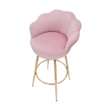 Taburete de bar cocina con respaldo floral patas doradas h90cm Vienna 