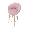 Taburete de bar cocina con respaldo floral patas doradas h90cm Vienna 