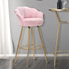 Taburete de bar cocina con respaldo floral patas doradas h90cm Vienna Catálogo