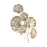 Decoración de pared 3D en metal dorado con hojas Iris Oferta