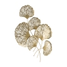 Decoración de pared 3D en metal dorado con hojas Iris Rebajas