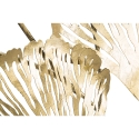 Decoración de pared 3D en metal dorado con hojas Iris Descueto
