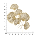 Decoración de pared 3D en metal dorado con hojas Iris Modelo