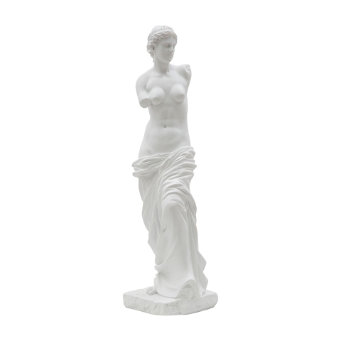 Estatua clásica decorativa de mesa en polirresina blanca h49cm estilo griego Promoción