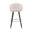 Taburete de bar para cocina en terciopelo con patas de madera negras y doradas h80cm Prague Elección