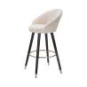 Taburete de bar para cocina en terciopelo con patas de madera negras y doradas h80cm Prague Modelo