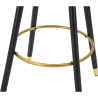 Taburete de bar para cocina en terciopelo con patas de madera negras y doradas h80cm Prague 