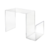 Mesa de diseño en plexiglás transparente con portarevistas S-Table Promoción