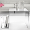 Mesa de diseño en plexiglás transparente con portarevistas S-Table Venta