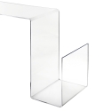 Mesa de diseño en plexiglás transparente con portarevistas S-Table Rebajas